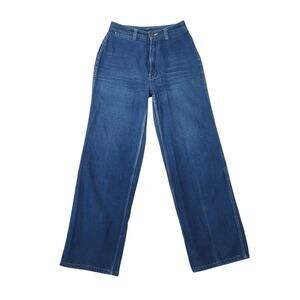 Vintage 70s/80s Bon Bon High Rise Wide Leg Blue Denim Jeans 26"